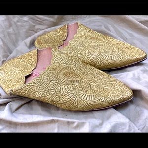 New Royal Super Babouche made in Fez Moroccan shoes 41 leather gold perfect 10 8